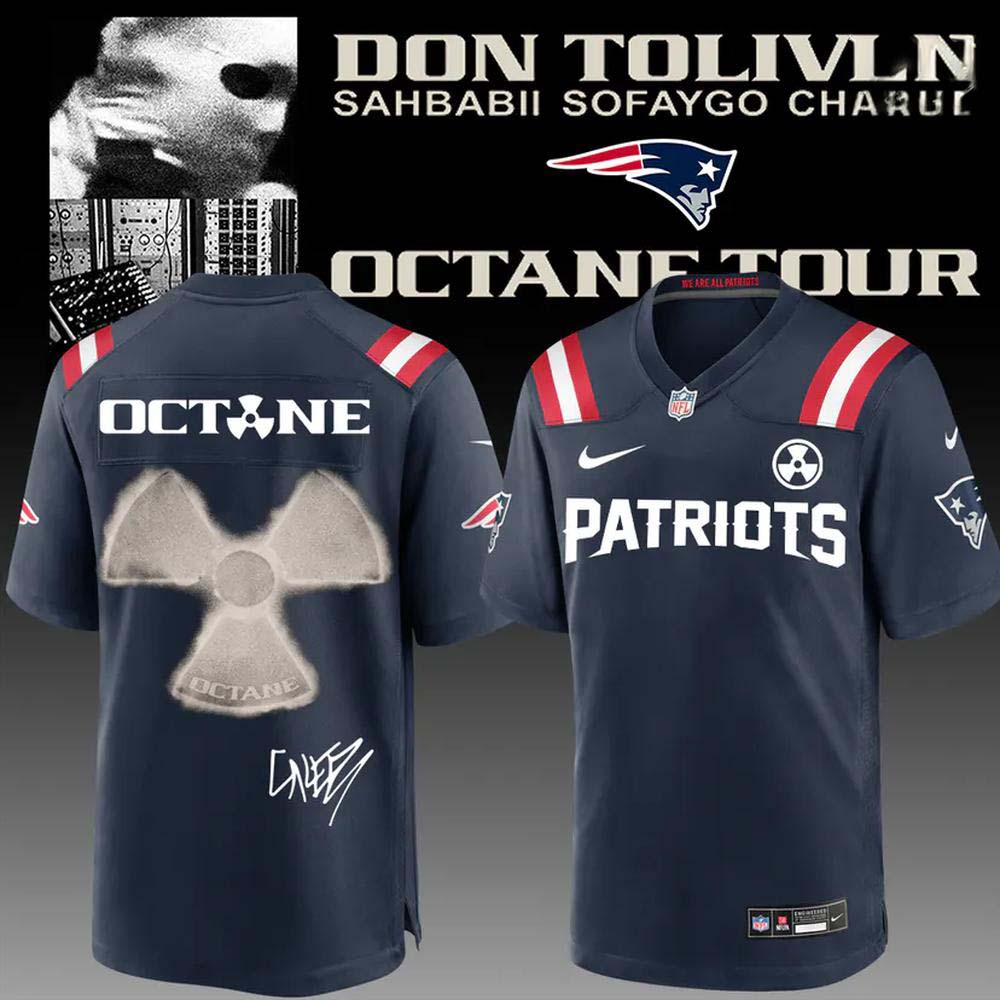 New England Patriots x Don Toliver Octane Tour Black Artist Graphic Football Jersey