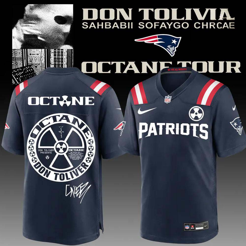 New England Patriots x Don Toliver Octane Tour Black Circular Emblem Football Jersey