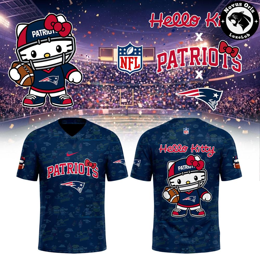 New England Patriots x Hello Kitty 2026 Cute Graphic Football Jersey 1 - Unicasport New England Patriots x Hello Kitty 2026 Cute Graphic Football Jersey