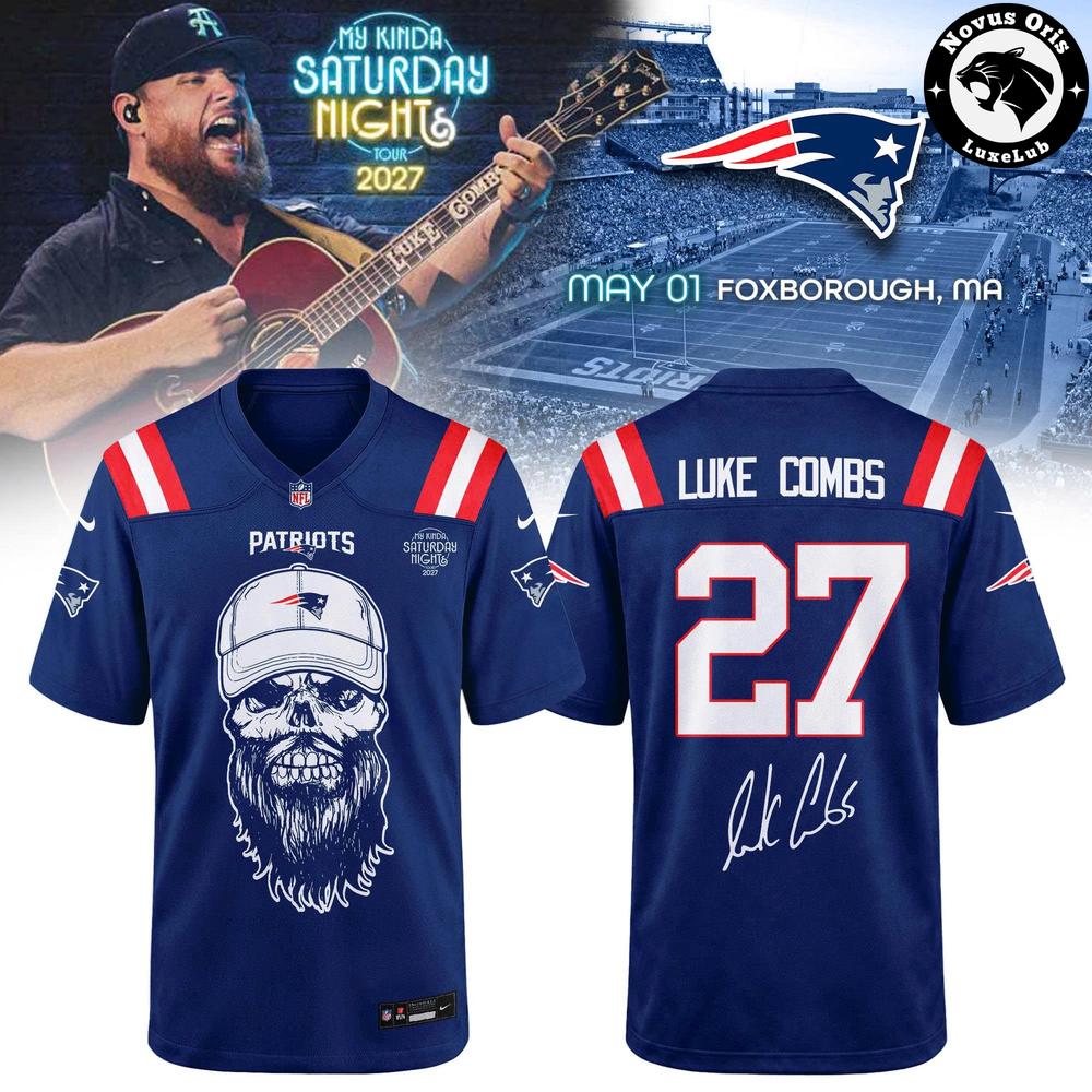 New England Patriots x Luke Combs My Kinda Saturday Night Tour 2027 Jersey 1 - Unicasport New England Patriots x Luke Combs My Kinda Saturday Night Tour 2027 Jersey