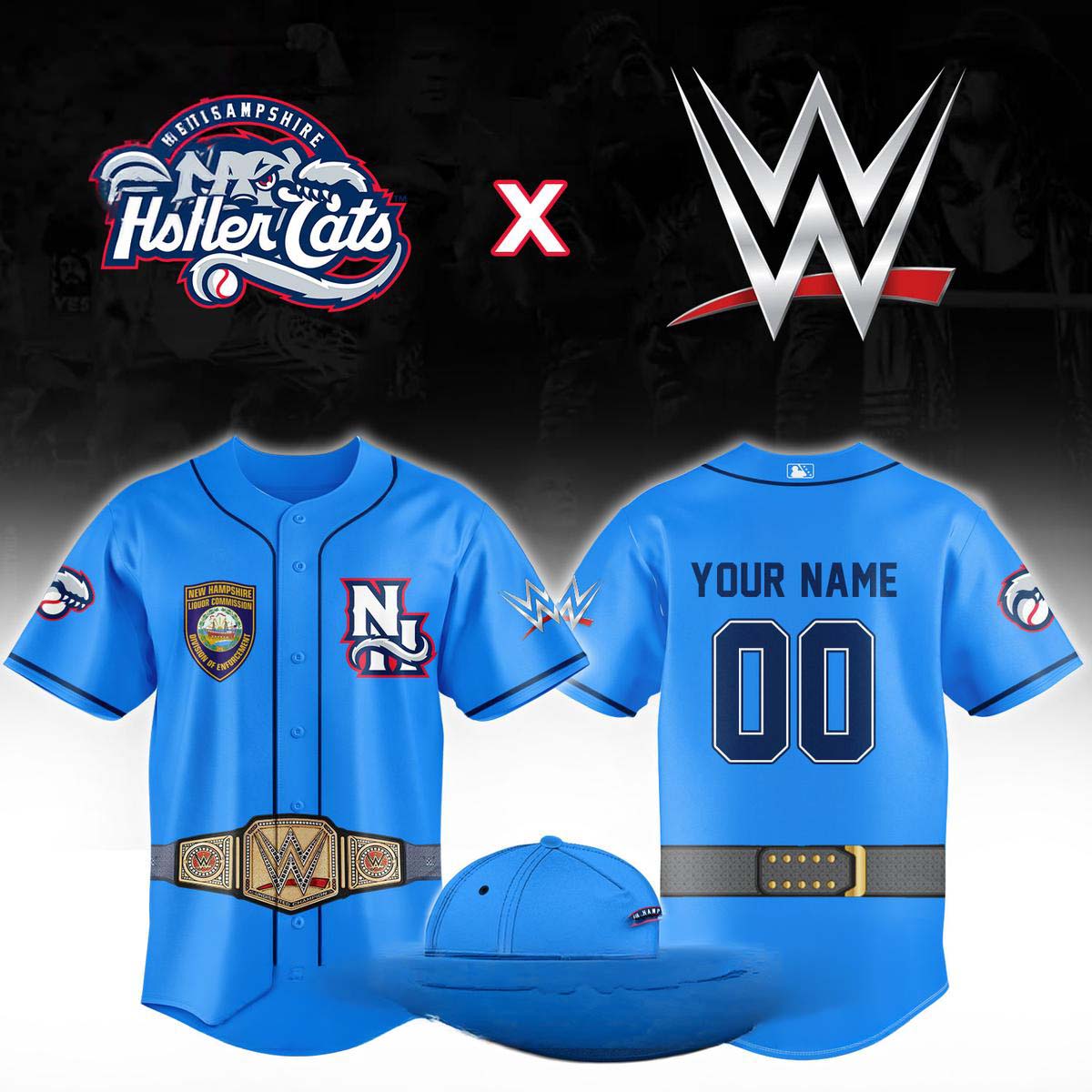 New Hampshire Fisher Cats WWE Night Baseball Jersey - Best Gift for Fans