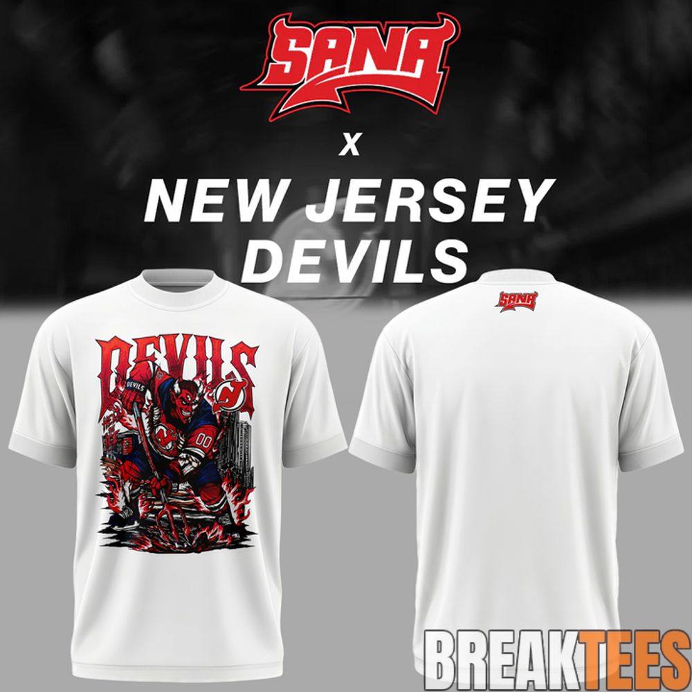 White New Jersey Devils x SANA Limited Edition T-Shirt