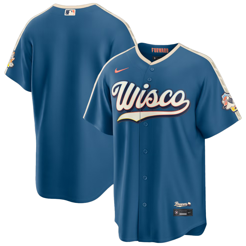 New Milwaukee Brewers Mineral Blue 2026 City Connect Stadium Wisco Baseball Jersey