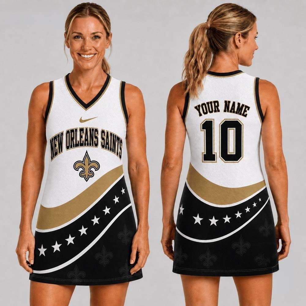 New Orleans Saints Bold Team Pride Women's Jersey Dress Football Fan Collection 1 - Unicasport New Orleans Saints Bold Team Pride Women's Jersey Dress Football Fan Collection