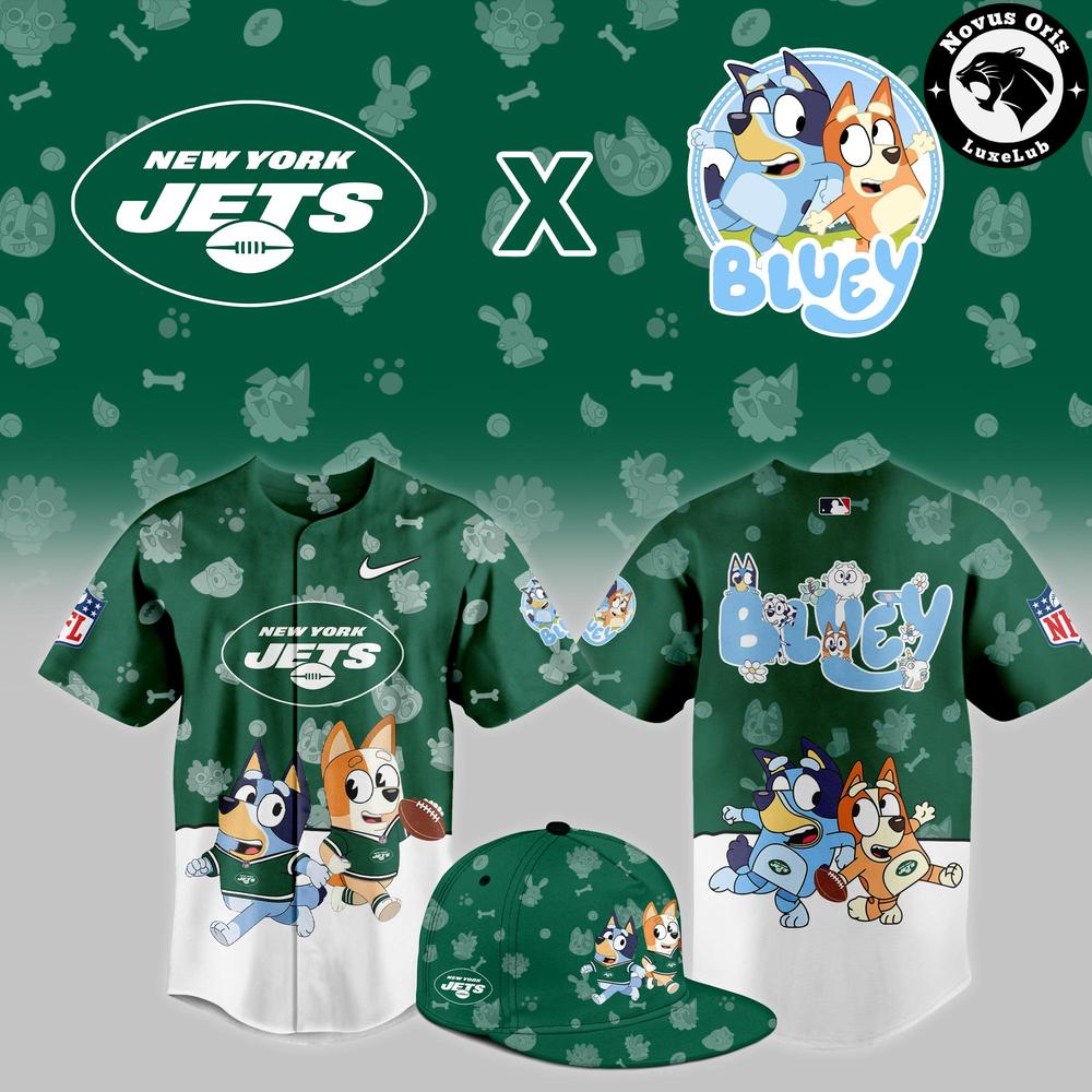 New York Jets x Bluey Night NFL Custom Edition Jersey