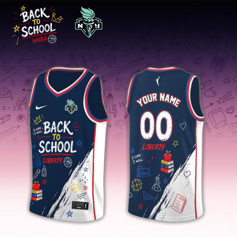Custom Black New York Liberty Back to School Basketball Jersey Apparel 1 - Unicasport Custom Black New York Liberty Back to School Basketball Jersey Apparel