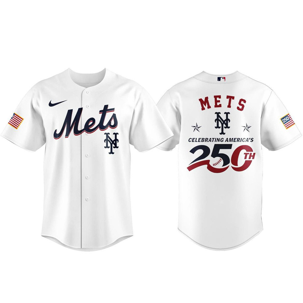 New York Mets 2026 Celebrating Americas 250th White Baseball Jersey