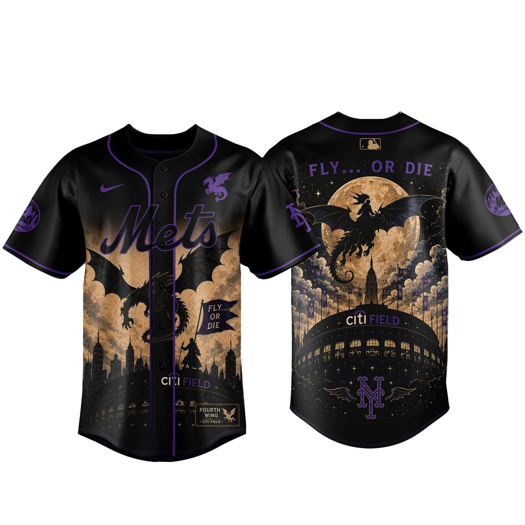 New York Mets Fourth Wing Night 2026 Fly Or Die Version 2 Baseball Jersey