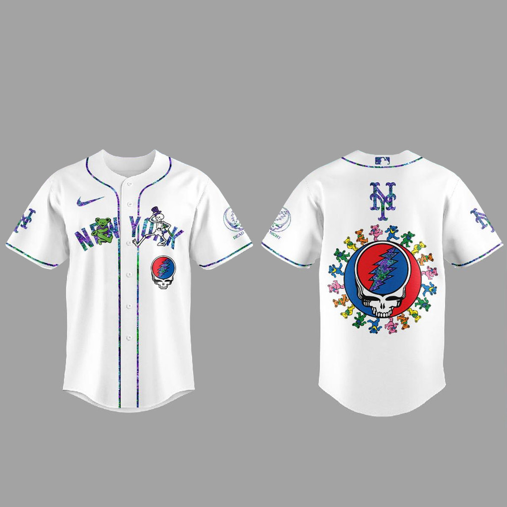 New York Mets Grateful Dead Night 2026 White Baseball Jersey