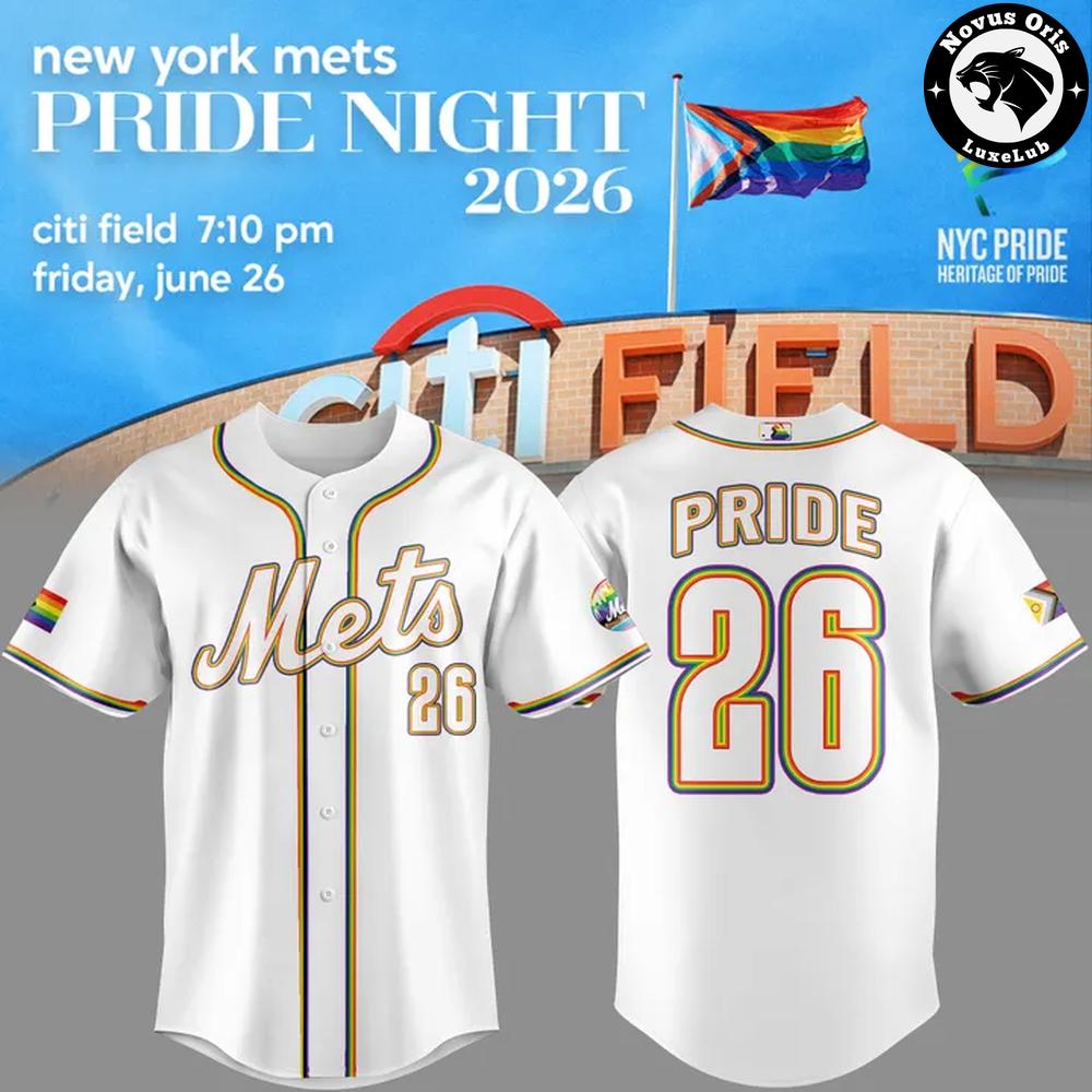 New York Mets Pride Night Progress Rainbow Flag Limited Edition Baseball Jersey
