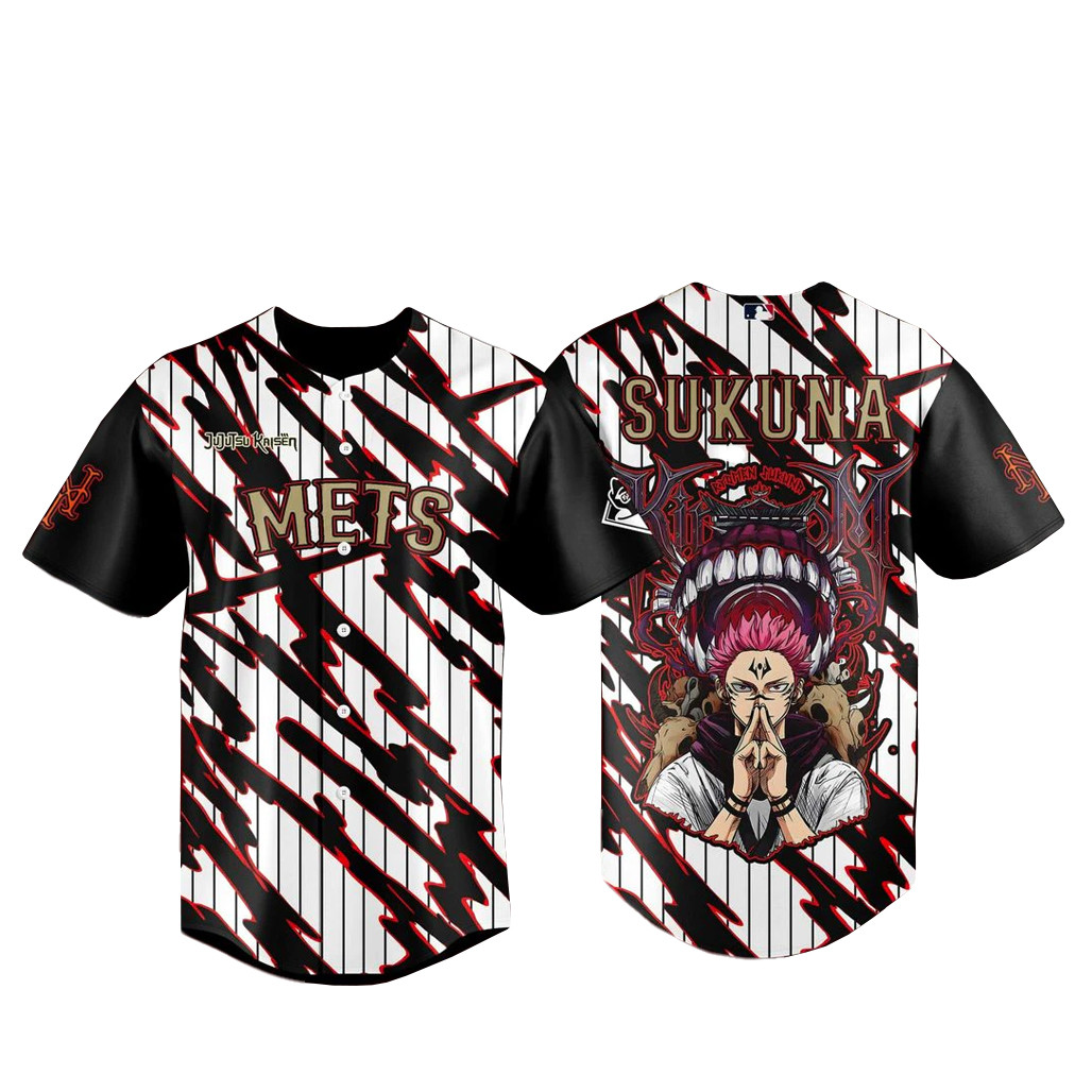 New York Mets x Jujutsu Kaisen Night 2026 Sukuna Baseball Jersey