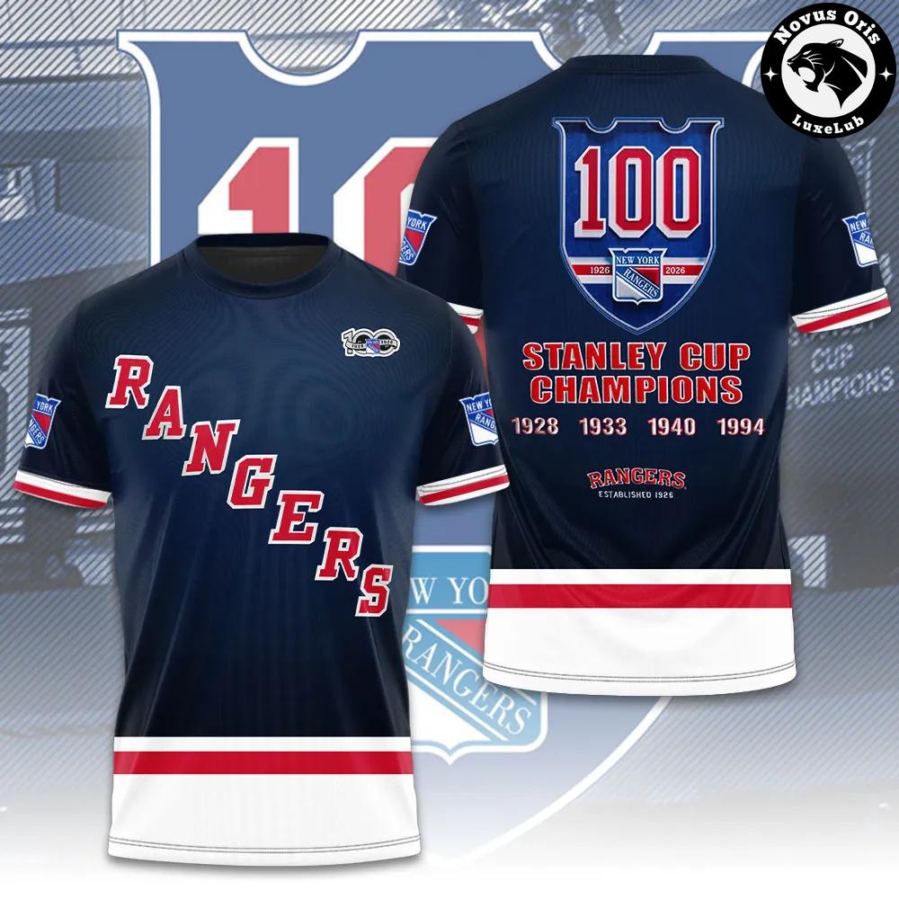 New York Rangers 100 Years Centennial Anniversary Fan Tee T-Shirt