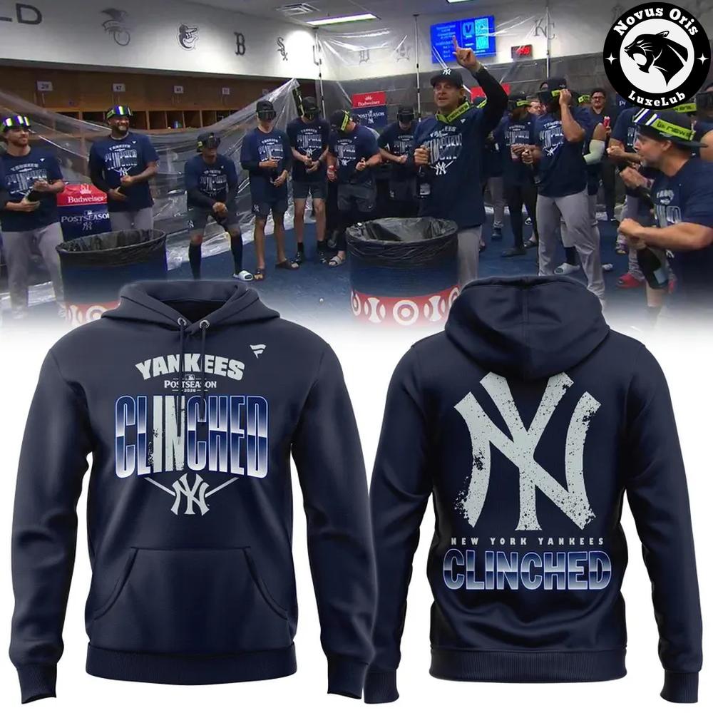 New York Yankees 2026 Postseason Clinched Navy Pullover Hoodie 1 - Unicasport New York Yankees 2026 Postseason Clinched Navy Pullover Hoodie