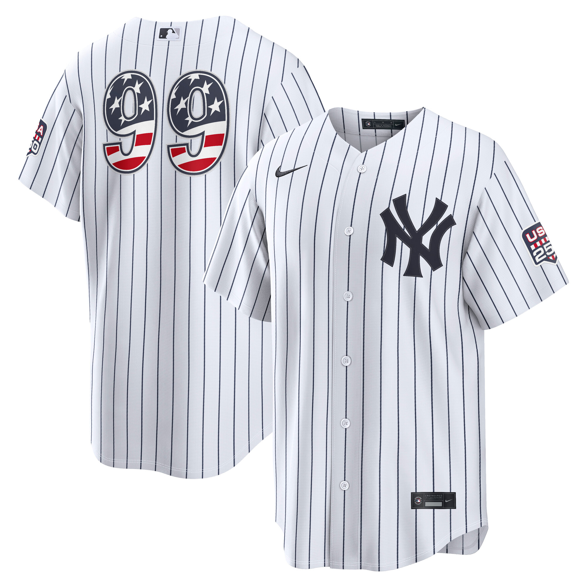 New York Yankees Aaron Judge White USA 250 Fourth of July Home Baseball Jersey_1