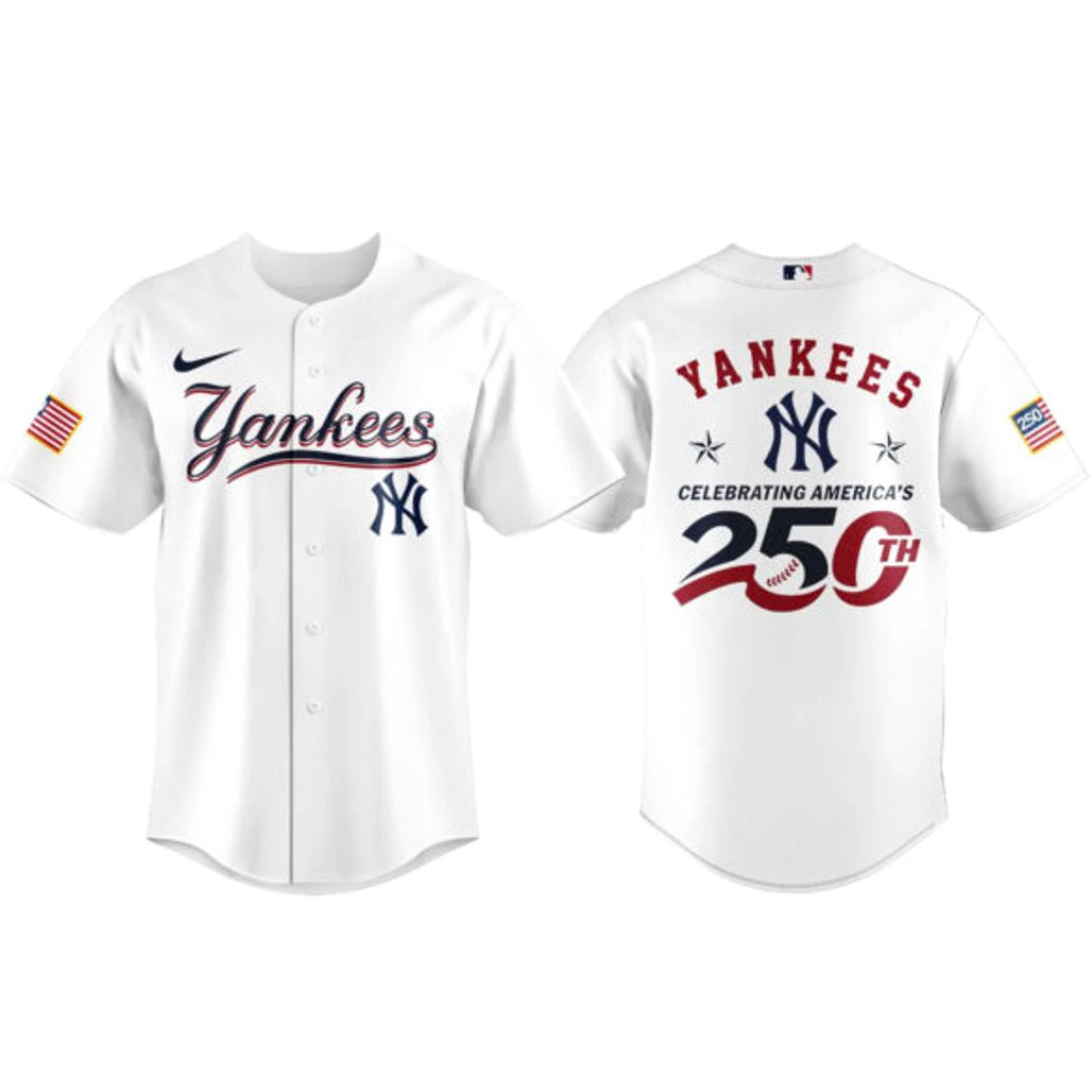 New York Yankees Celebrating Americas 250th Baseball Jersey