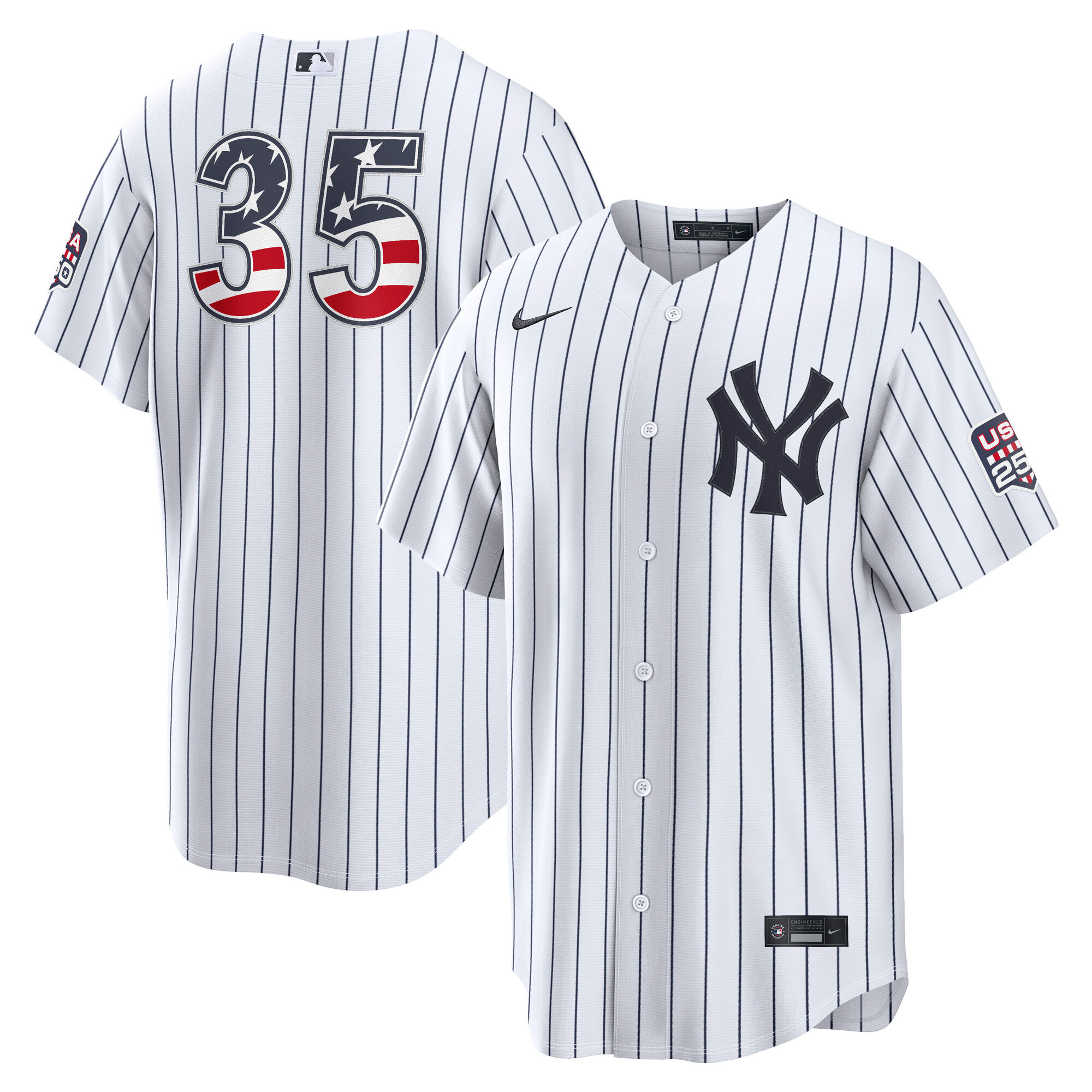 New York Yankees Cody Bellinger White USA 250 Fourth of July Home Baseball Jersey