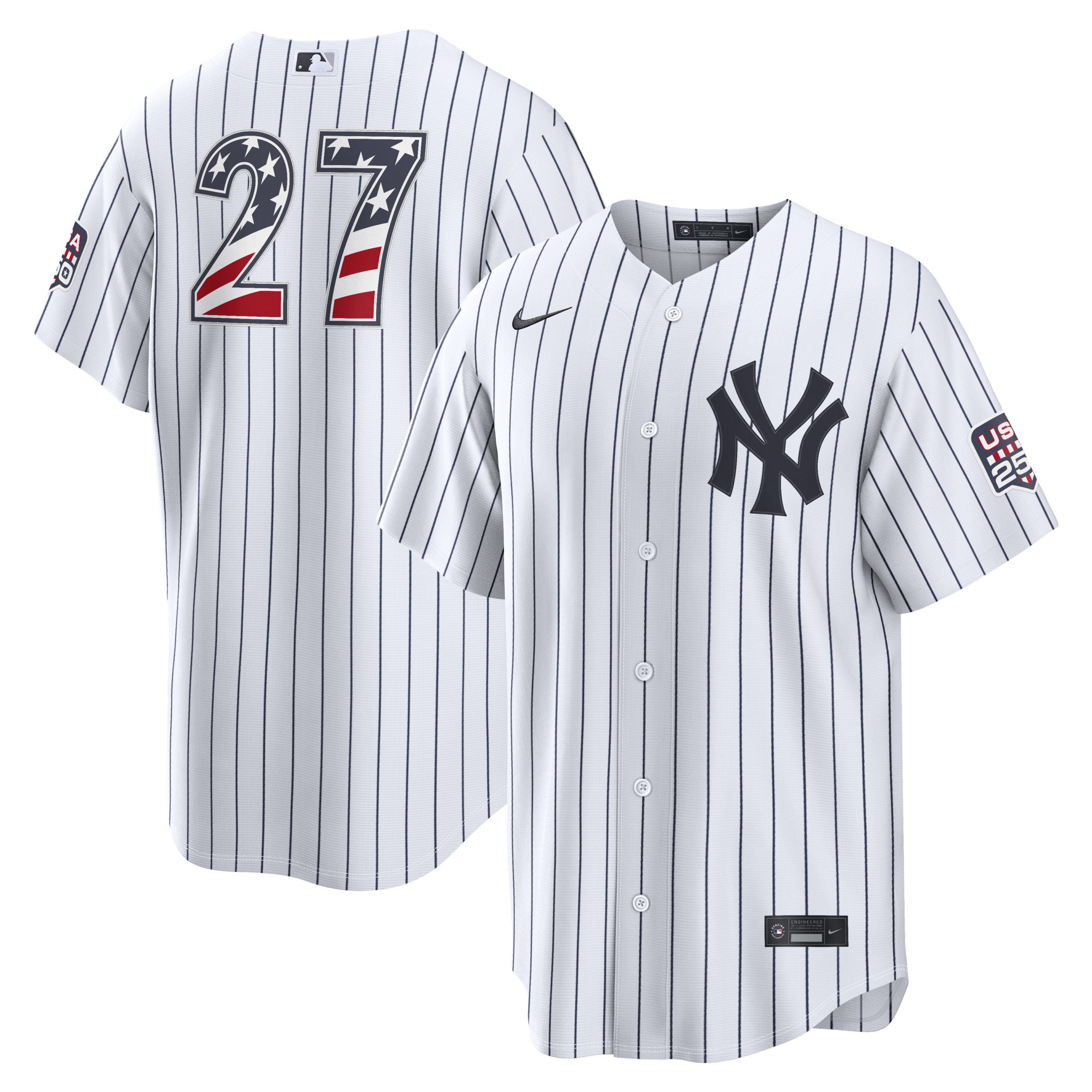 New York Yankees Giancarlo Stanton White USA 250 Fourth of July Home Baseball Jersey_1