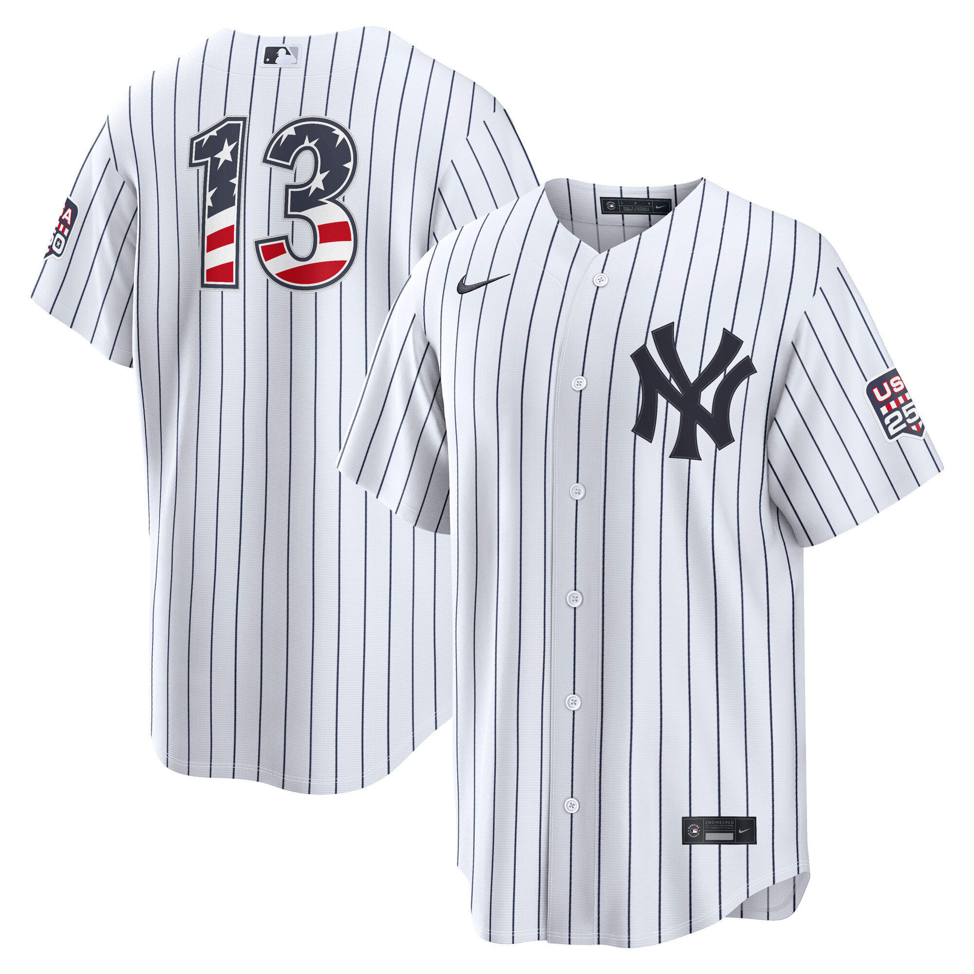 New York Yankees Jazz Chisholm Jr. White USA 250 Fourth of July Home Baseball Jersey