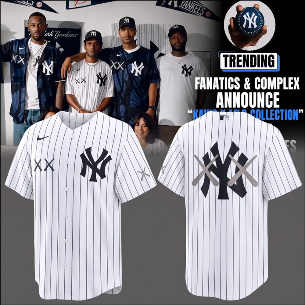 New York Yankees x KAWS 2026 Pinstripe Edition Baseball Jersey