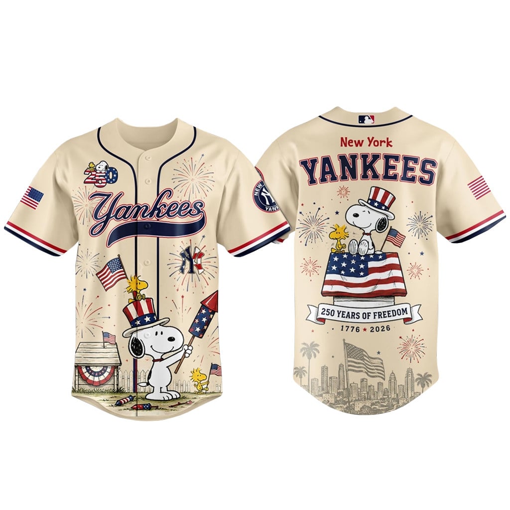 New York Yankees x Peanuts USA 250th Anniversary 2026 Baseball Jersey