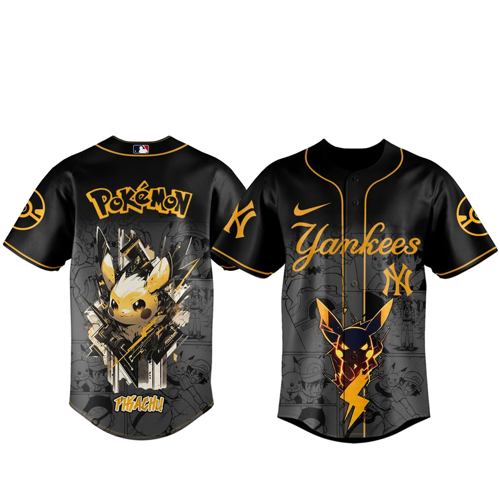 New York Yankees x Pokmon Pikachu 2026 Black Baseball Jersey
