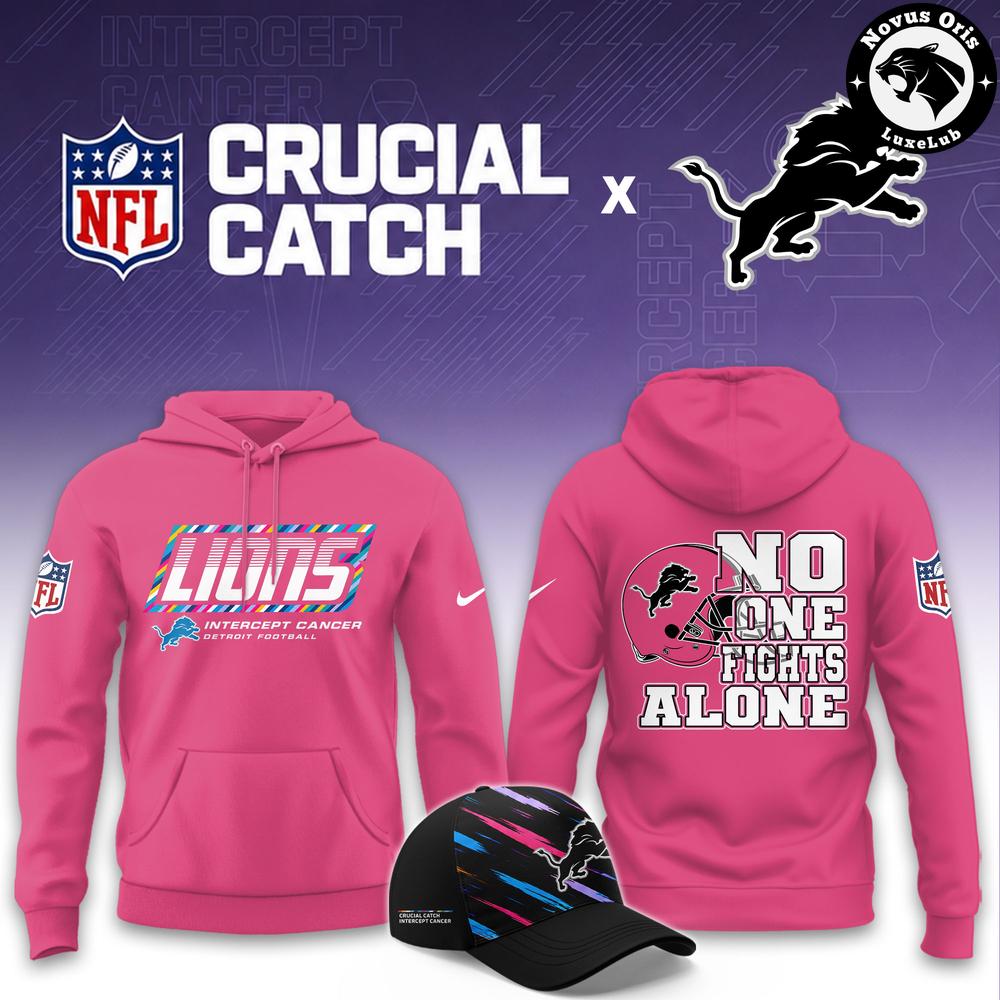 NFL 2026 Crucial Catch No One Fights Alone Pink Hoodie 1 - Unicasport NFL 2026 Crucial Catch No One Fights Alone Pink Hoodie