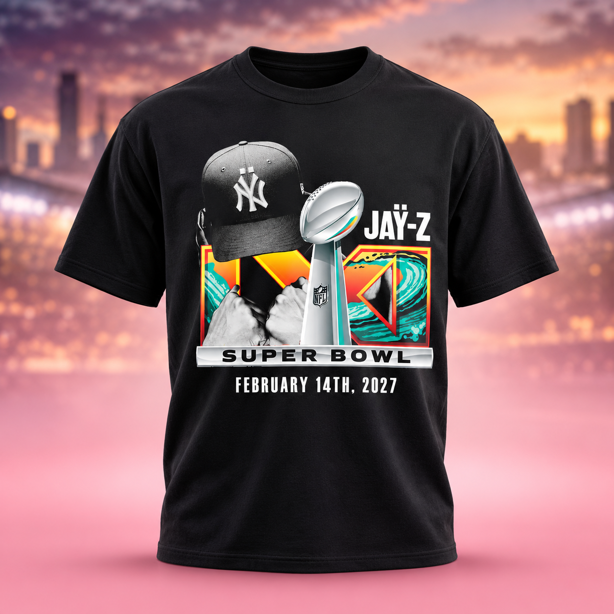 NFL Super Bowl LXI 2027 JayZ Halftime Show Logo TShirt