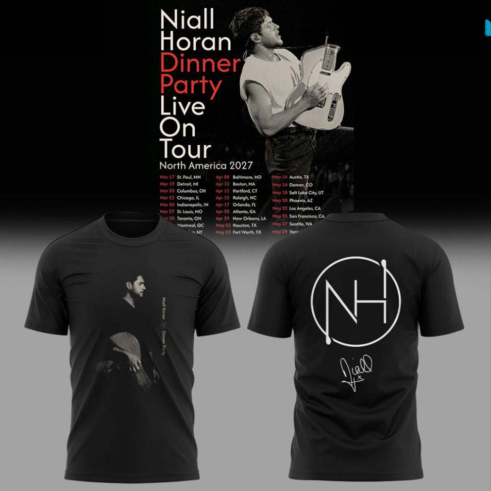 Niall Horan Dinner Party Live On Tour Black Logo T Shirt - Best Gift for Fans