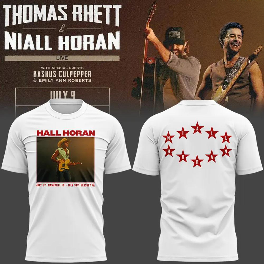 Niall Horan White Thomas Rhett Live Tour T Shirt