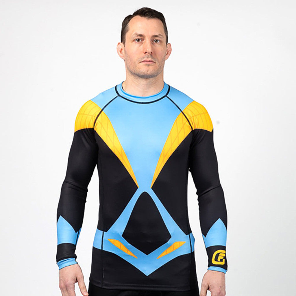 Nightwing Long Sleeve Compression Shirt Disco BJJ Rash Guard Gift Ideas For Him