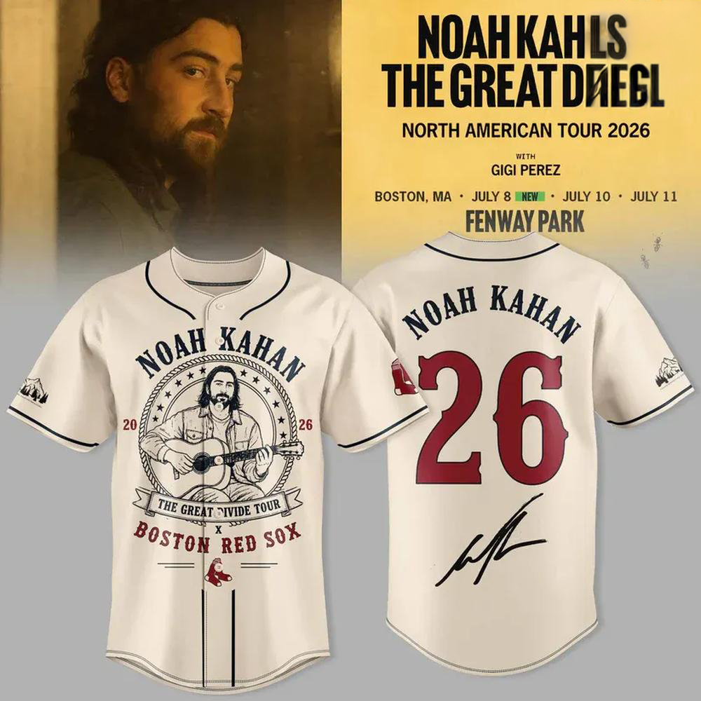 Noah Kahan Boston Red Sox White Great Divide Tour Jersey