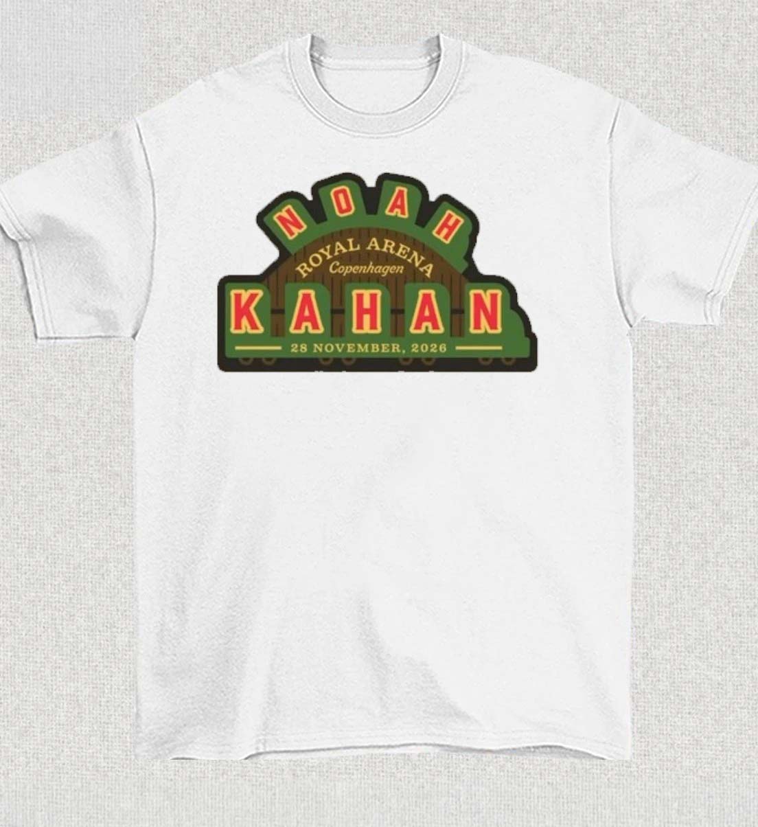 Noah Kahan Copenhagen Denmark Royal Arena Nov 28 2026 Limited Edition Concert TShirt