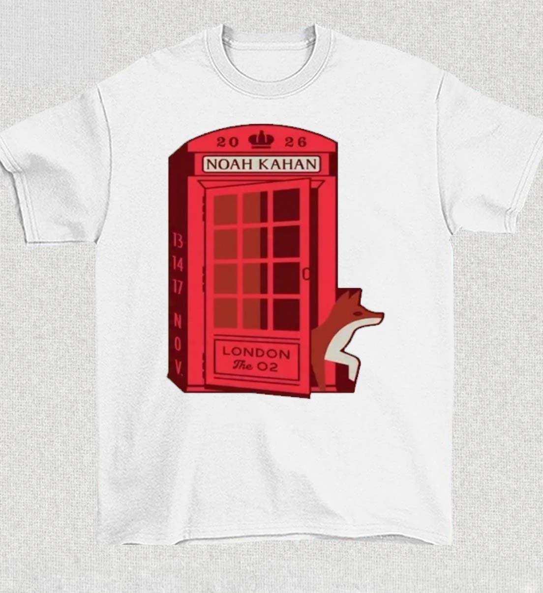 Noah Kahan Live At The O2 London UK November 13 14 17 2026 Exclusive Tour Shirt