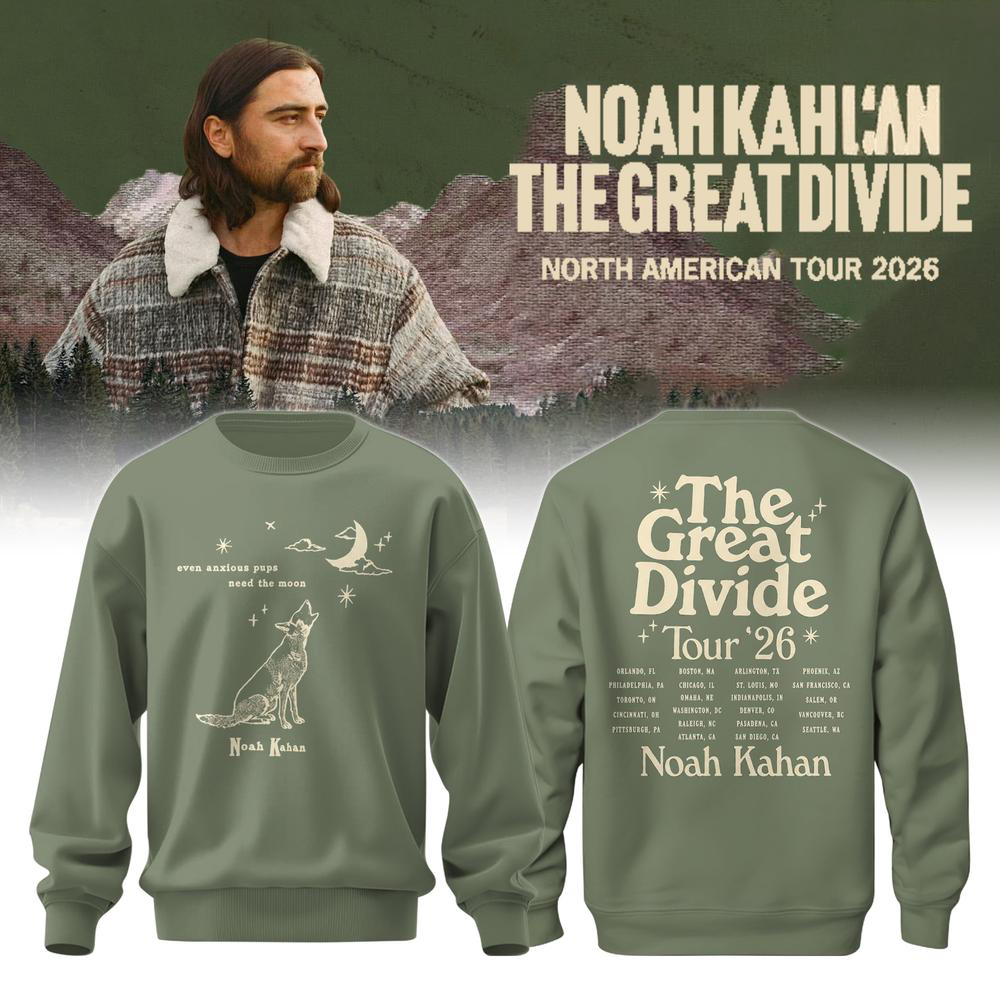 Noah Kahan Olive Green Great Divide Tour Sweatshirt