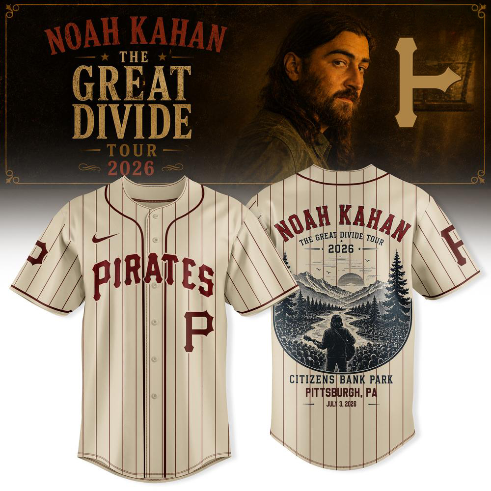 Noah Kahan Pittsburgh Pirates Black Great Divide Baseball Jersey