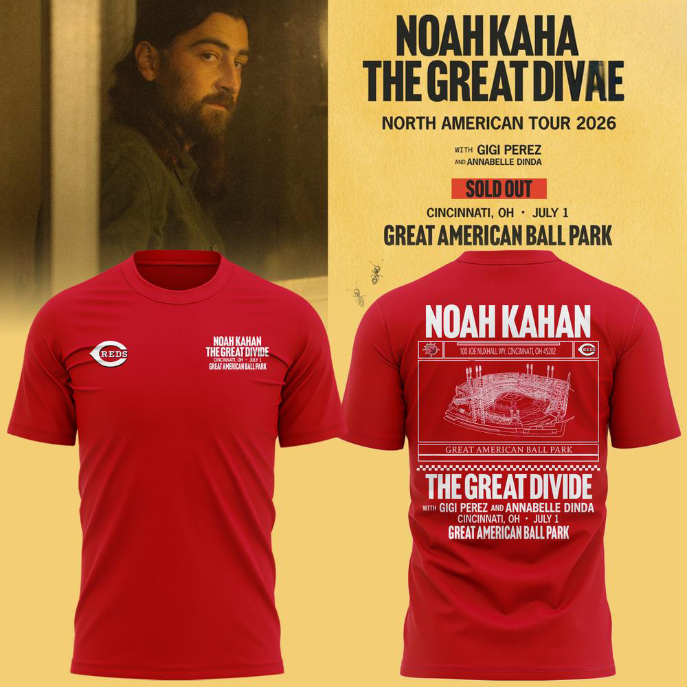 Noah Kahan Red Cincinnati Baseball T Shirt