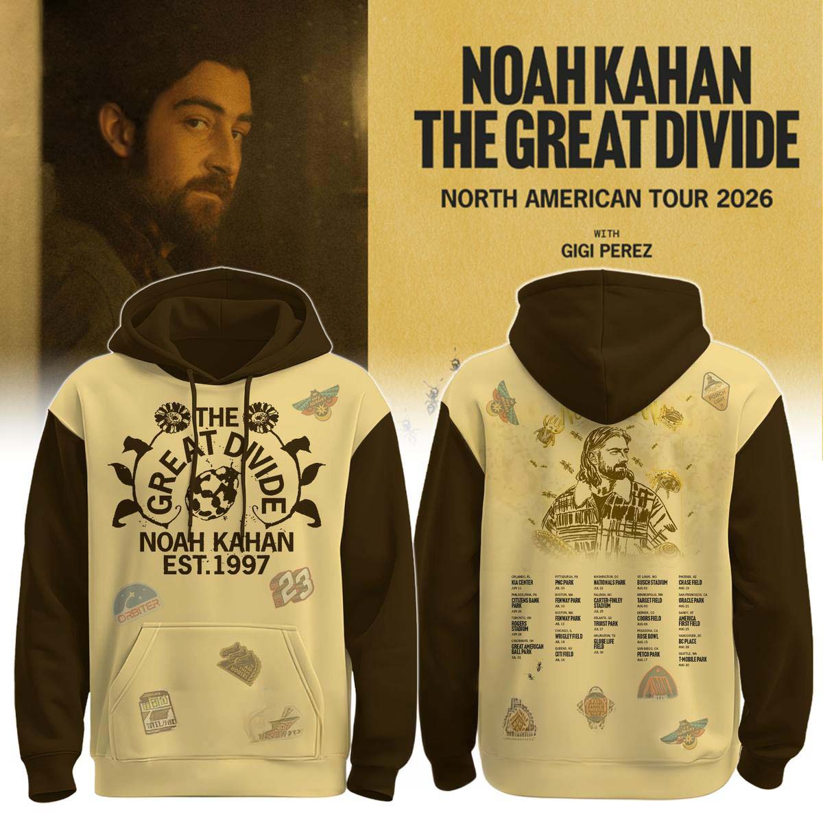 Noah Kahan The Great Divide Tour 2026 Hooded Sweatshirt - Best Gift for Fans