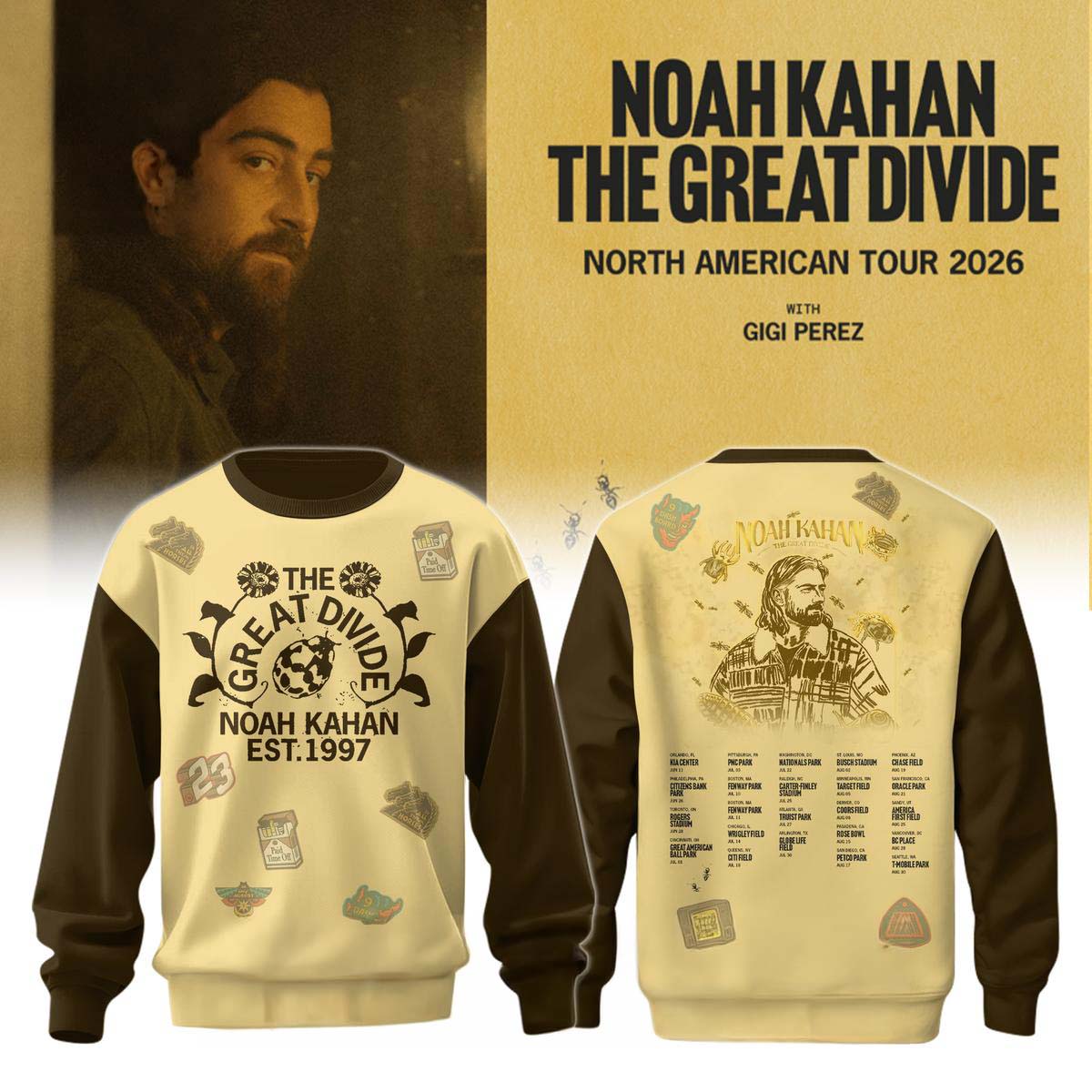 Noah Kahan The Great Divide North American Tour 2026 Sweatshirt - Best Gift for Fans