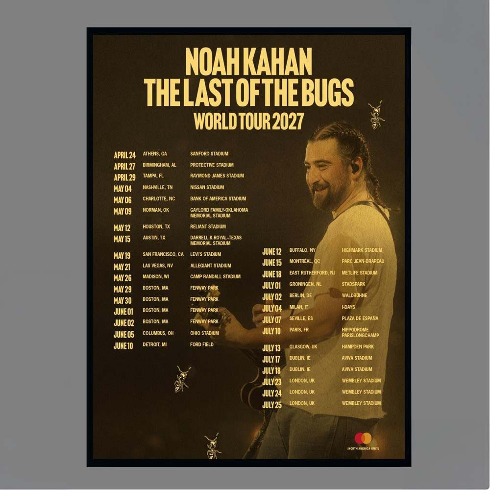 Noah Kahan The Last of the Bugs World Tour 2027 Poster