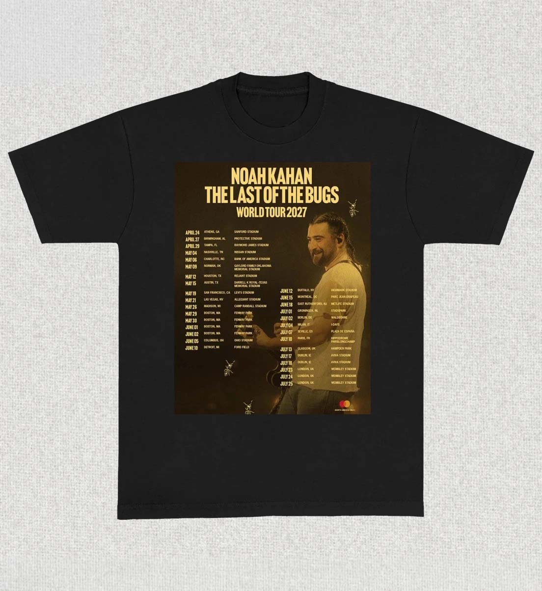 Noah Kahan The Last Of The Bugs World Tour 2027 Schedule Dates TShirt