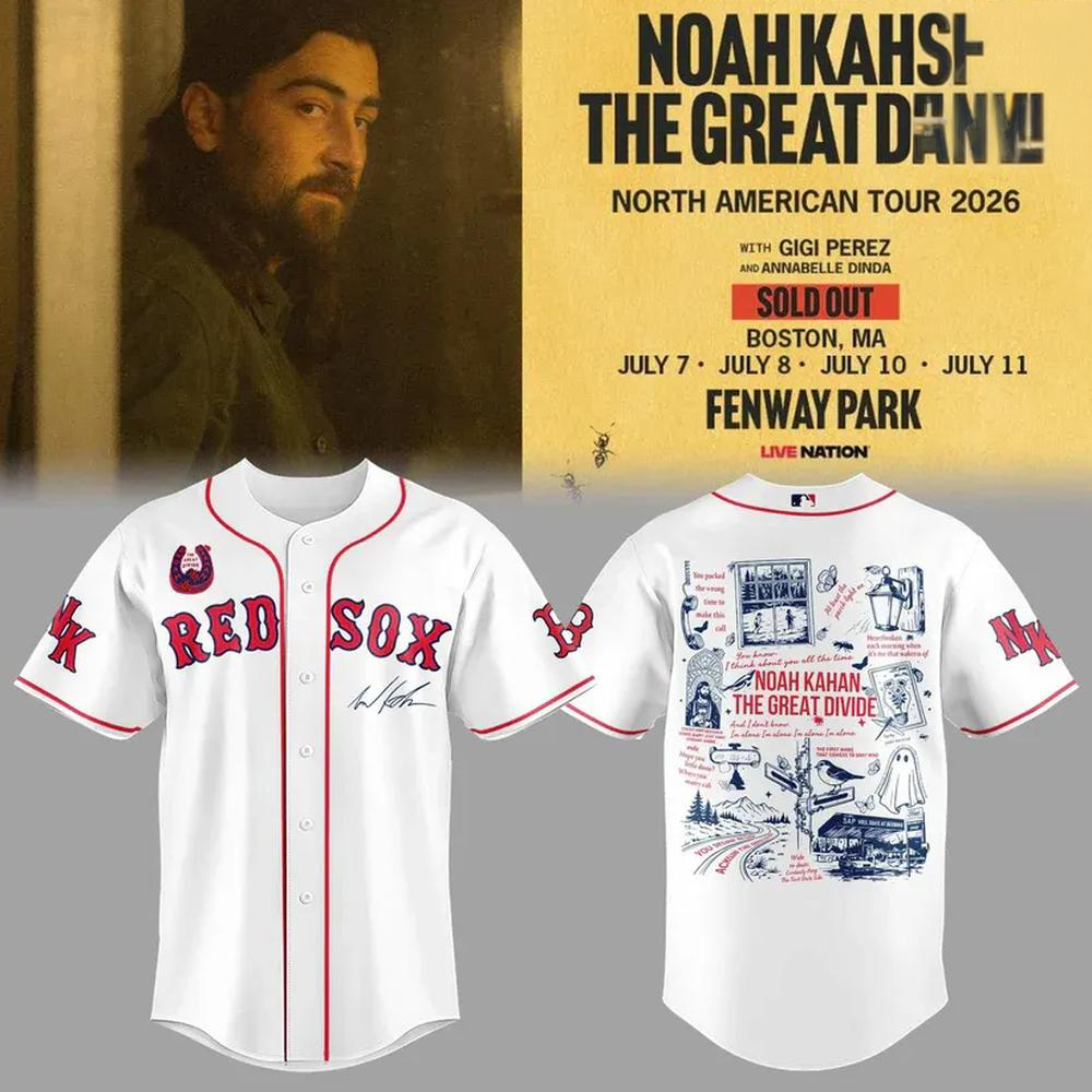 Noah Kahan White Boston Baseball Tour Fan Jersey