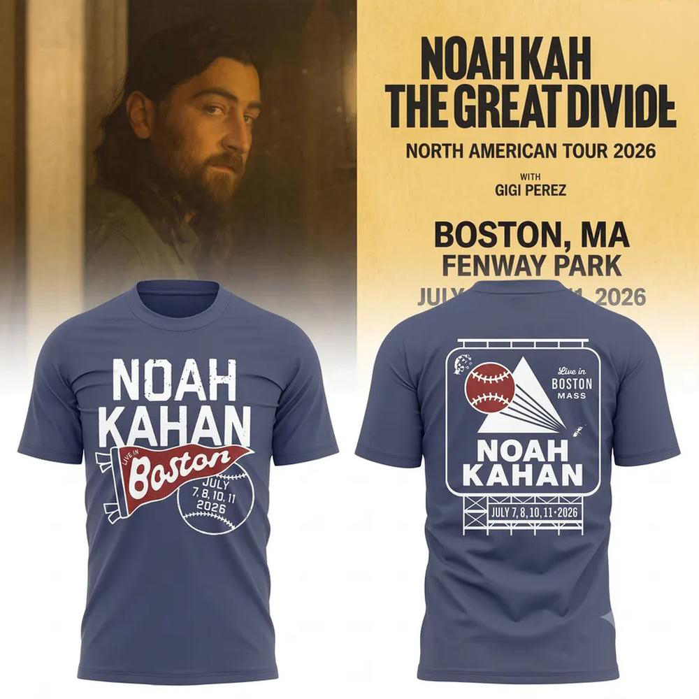 Noah Kahan x Boston Red Sox The Great Divide Tour 2026 TShirt
