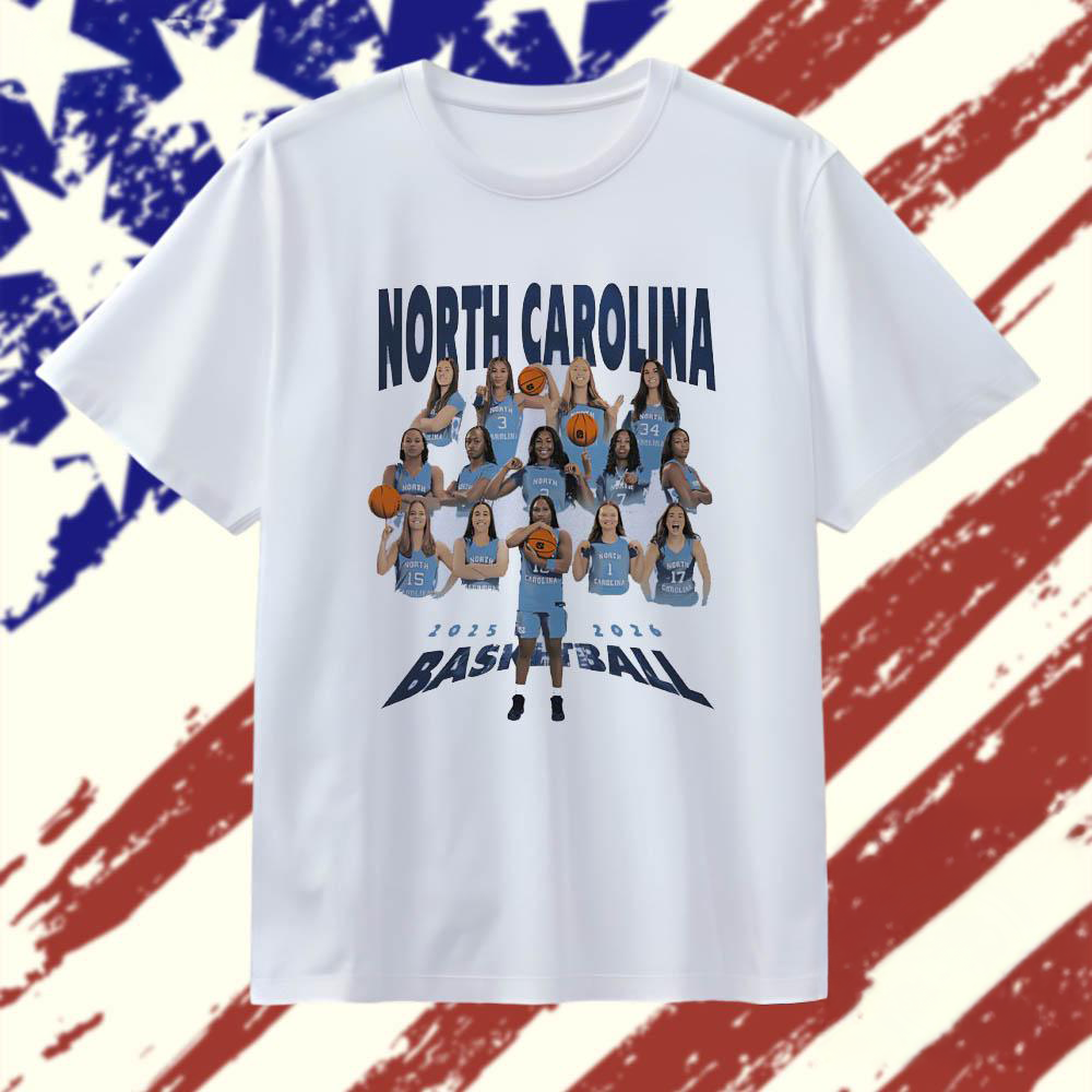 North Carolina Tar Heels basketball team 2025 2026 T Shirt