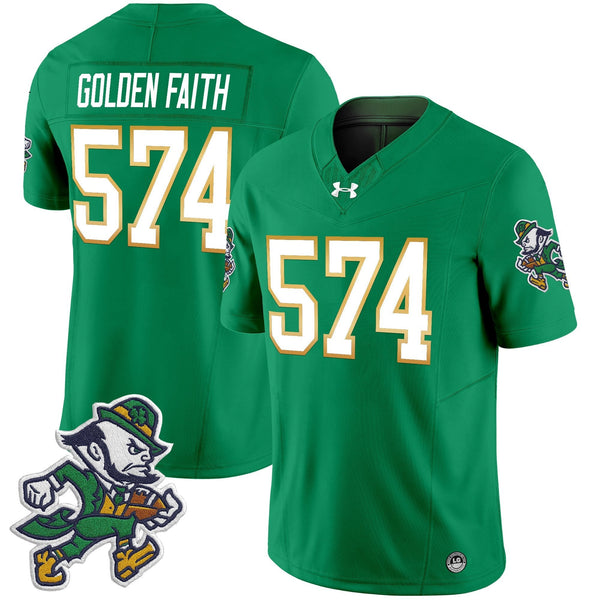 Notre Dame Fighting Irish Golden Faith 574 Green Football Jersey College Football Collection 2 - Unicasport Notre Dame Fighting Irish Golden Faith 574 Green Football Jersey College Football Collection