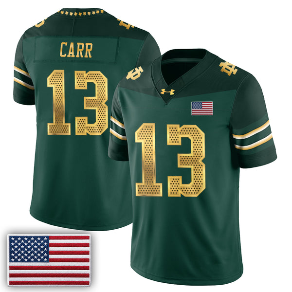 Notre Dame Fighting Irish CJ Carr 13 Shamrock Series Green Football Jersey Game Day Collection 1 - Unicasport Notre Dame Fighting Irish CJ Carr 13 Shamrock Series Green Football Jersey Game Day Collection