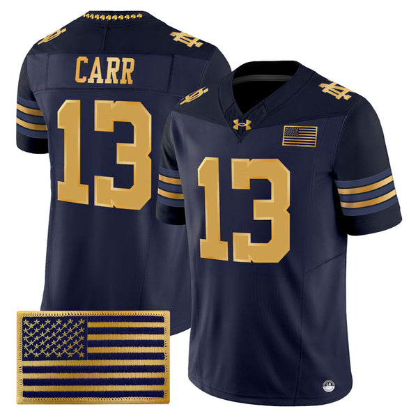 Notre Dame Fighting Irish CJ Carr 13 Navy Gold Football Jersey Fan Jersey Collection 1 - Unicasport Notre Dame Fighting Irish CJ Carr 13 Navy Gold Football Jersey Fan Jersey Collection