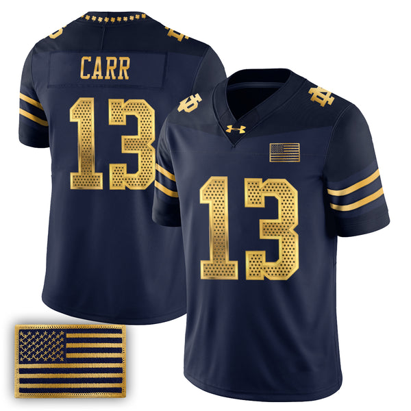 Notre Dame Fighting Irish CJ Carr 13 Navy Stripe Football Jersey Football Fan Collection 1 - Unicasport Notre Dame Fighting Irish CJ Carr 13 Navy Stripe Football Jersey Football Fan Collection