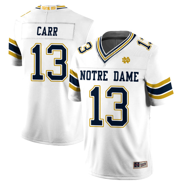 Notre Dame Fighting Irish CJ Carr 13 White Football Jersey Supporter Collection 1 - Unicasport Notre Dame Fighting Irish CJ Carr 13 White Football Jersey Supporter Collection