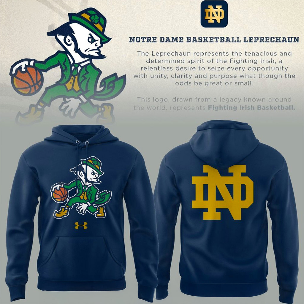 Notre Dame Fighting Irish Leprechaun Hoodie College Football Merch Best Gift For Notre Dame Fans Merch 2026
