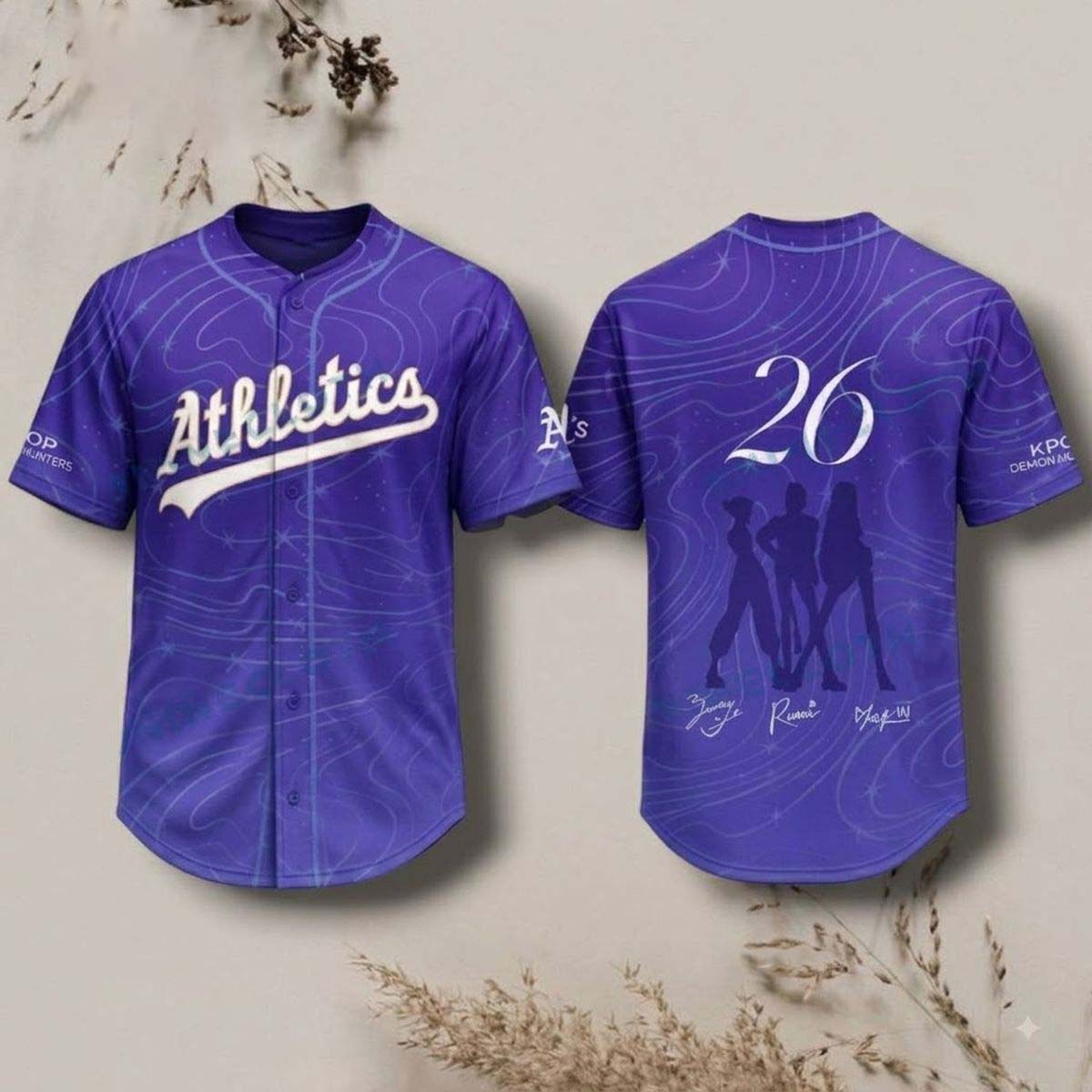 Oakland Athletics Kpop Demon Hunters 2026 Baseball Jersey 1 - Unicasport Oakland Athletics Kpop Demon Hunters 2026 Baseball Jersey